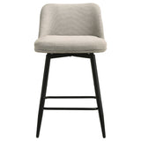 Mellor Slate Brown Fabric Upholstered Swivel Counter Chair (Set Of 2) - Ornate Home