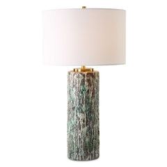 Meltdown Multicolor Ivory Teal Table Lamp - Ornate Home