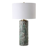 Meltdown Multicolor Ivory Teal Table Lamp - Ornate Home