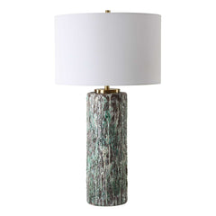 Meltdown Multicolor Ivory Teal Table Lamp - Ornate Home