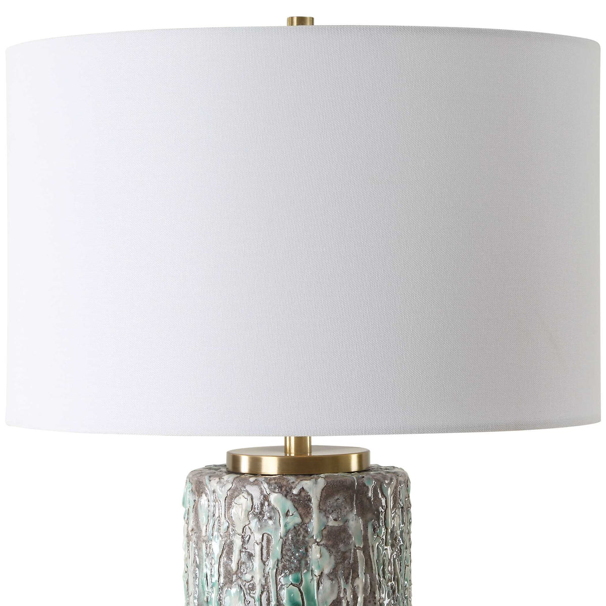 Meltdown Multicolor Ivory Teal Table Lamp - Ornate Home