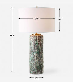 Meltdown Multicolor Ivory Teal Table Lamp - Ornate Home