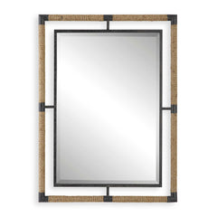 Melville Black/Brown Iron & Rope Mirror - Ornate Home