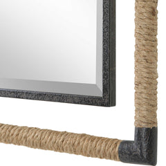 Melville Black/Brown Iron & Rope Mirror - Ornate Home