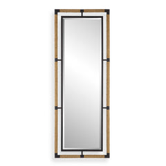 Melville Black/Brown Iron & Rope Tall Mirror - Ornate Home