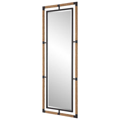 Melville Black/Brown Iron & Rope Tall Mirror - Ornate Home