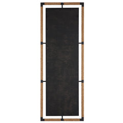 Melville Black/Brown Iron & Rope Tall Mirror - Ornate Home