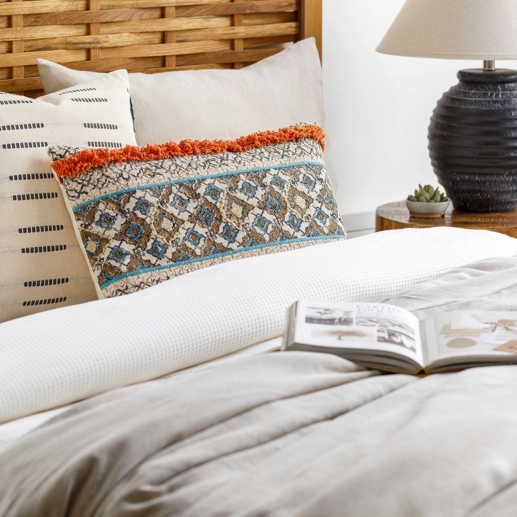 Melvindale Boho Diamond Pattern Lumbar Pillow - Ornate Home