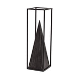 Memphis Black Large Metal Pyramid in a Square Frame - Ornate Home