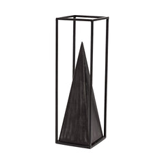 Memphis Black Large Metal Pyramid in a Square Frame - Ornate Home