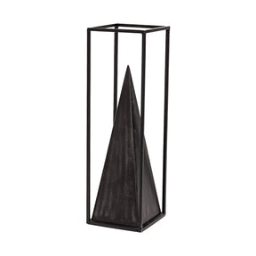 Memphis Black Large Metal Pyramid in a Square Frame - Ornate Home