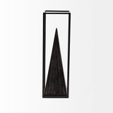 Memphis Black Large Metal Pyramid in a Square Frame - Ornate Home