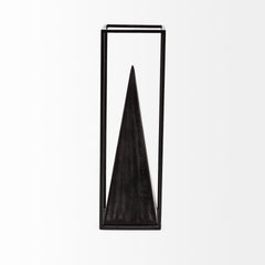 Memphis Black Large Metal Pyramid in a Square Frame - Ornate Home