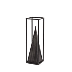 Memphis Black Medium Metal Pyramid in a Square Frame - Ornate Home