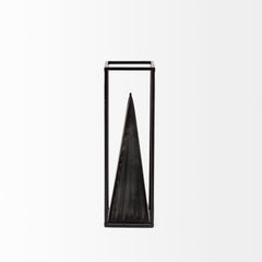 Memphis Black Medium Metal Pyramid in a Square Frame - Ornate Home