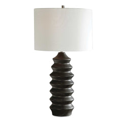 Mendocino Black/Woodtone Modern Table Lamp - Ornate Home