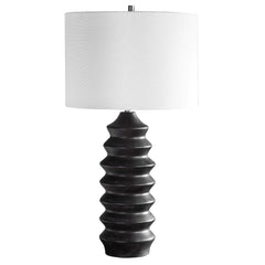 Mendocino Black/Woodtone Modern Table Lamp - Ornate Home