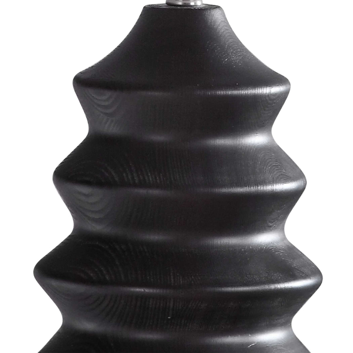 Mendocino Black/Woodtone Modern Table Lamp - Ornate Home