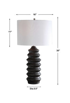 Mendocino Black/Woodtone Modern Table Lamp - Ornate Home