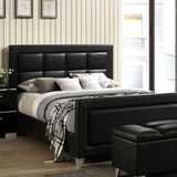 Menkar Black/Chrome E.King Bed - Ornate Home