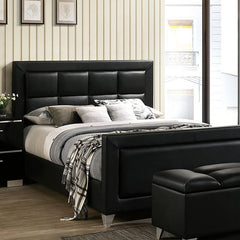 Menkar Black/Chrome E.King Bed - Ornate Home