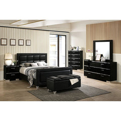 Menkar Black/Chrome E.King Bed - Ornate Home