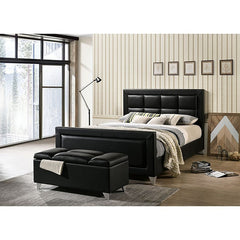 Menkar Black/Chrome E.King Bed - Ornate Home