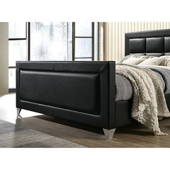 Menkar Black/Chrome E.King Bed - Ornate Home