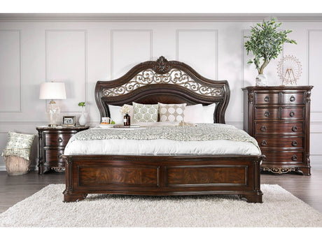 Menodora Brown Cherry 4 Pc. Queen Bedroom Set - Ornate Home