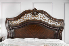 Menodora Brown Cherry 4 Pc. Queen Bedroom Set - Ornate Home