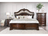 Menodora Brown Cherry 5 Pc. Queen Bedroom Set w/ 2NS - Ornate Home