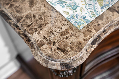 Menodora Brown Cherry 5 Pc. Queen Bedroom Set w/ 2NS - Ornate Home