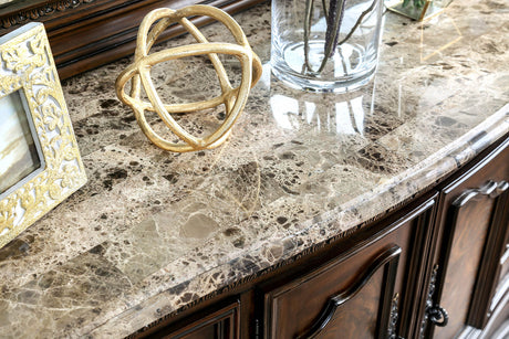 Menodora Brown Cherry 5 Pc. Queen Bedroom Set w/ 2NS - Ornate Home