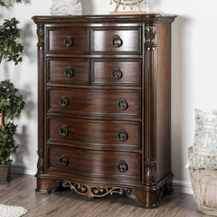 Menodora Brown Cherry 5 Pc. Queen Bedroom Set w/ Chest - Ornate Home