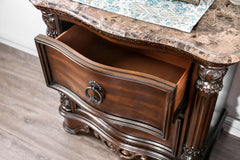 Menodora Brown Cherry 5 Pc. Queen Bedroom Set w/ Chest - Ornate Home