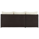 Menton Patio 2-Seater and Lounge Chair with Coffee Table with Cream Cushions - Ornate Home