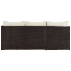 Menton Patio 2-Seater and Lounge Chair with Coffee Table with Cream Cushions - Ornate Home