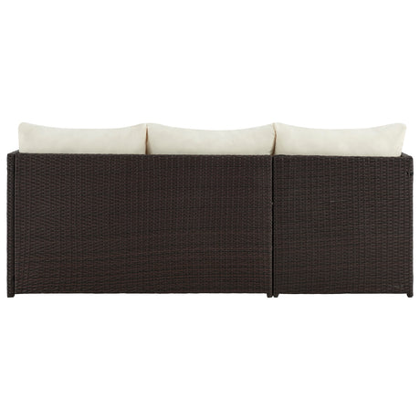 Menton Patio 2-Seater and Lounge Chair with Coffee Table with Cream Cushions - Ornate Home