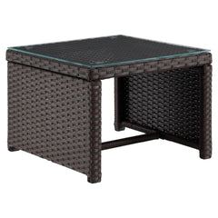 Menton Patio 2-Seater and Lounge Chair with Coffee Table with Cream Cushions - Ornate Home