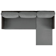 Menton Patio 2-Seater and Lounge Chair with Coffee Table with Grey Cushions - Ornate Home