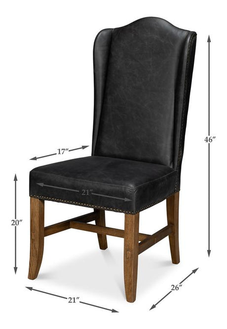 Mercado Black High Back Dining Chair (Set of 2) - Ornate Home