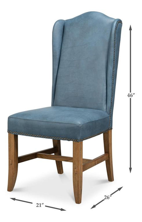 Mercado Blue High Back Dining Chair (Set of 2) - Ornate Home