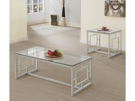 Merced Nickel 2-piece Rectangular Coffee and End Table Set - Ornate Home