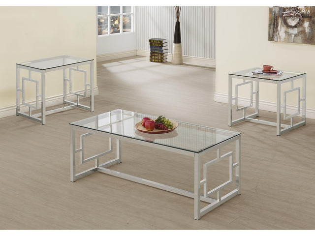 Merced Nickel 3-piece Rectangular Coffee and End Table Set - Ornate Home