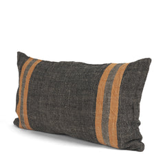Mercer Black/Orange 14x26 Lumbar Pillow Cover with Down Filler - Ornate Home
