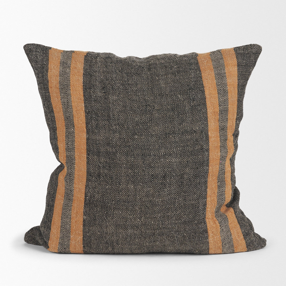 Mercer Black/Orange 20x20 Square Pillow Cover with Down Filler - Ornate Home