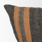 Mercer Black/Orange 20x20 Square Pillow Cover with Down Filler - Ornate Home