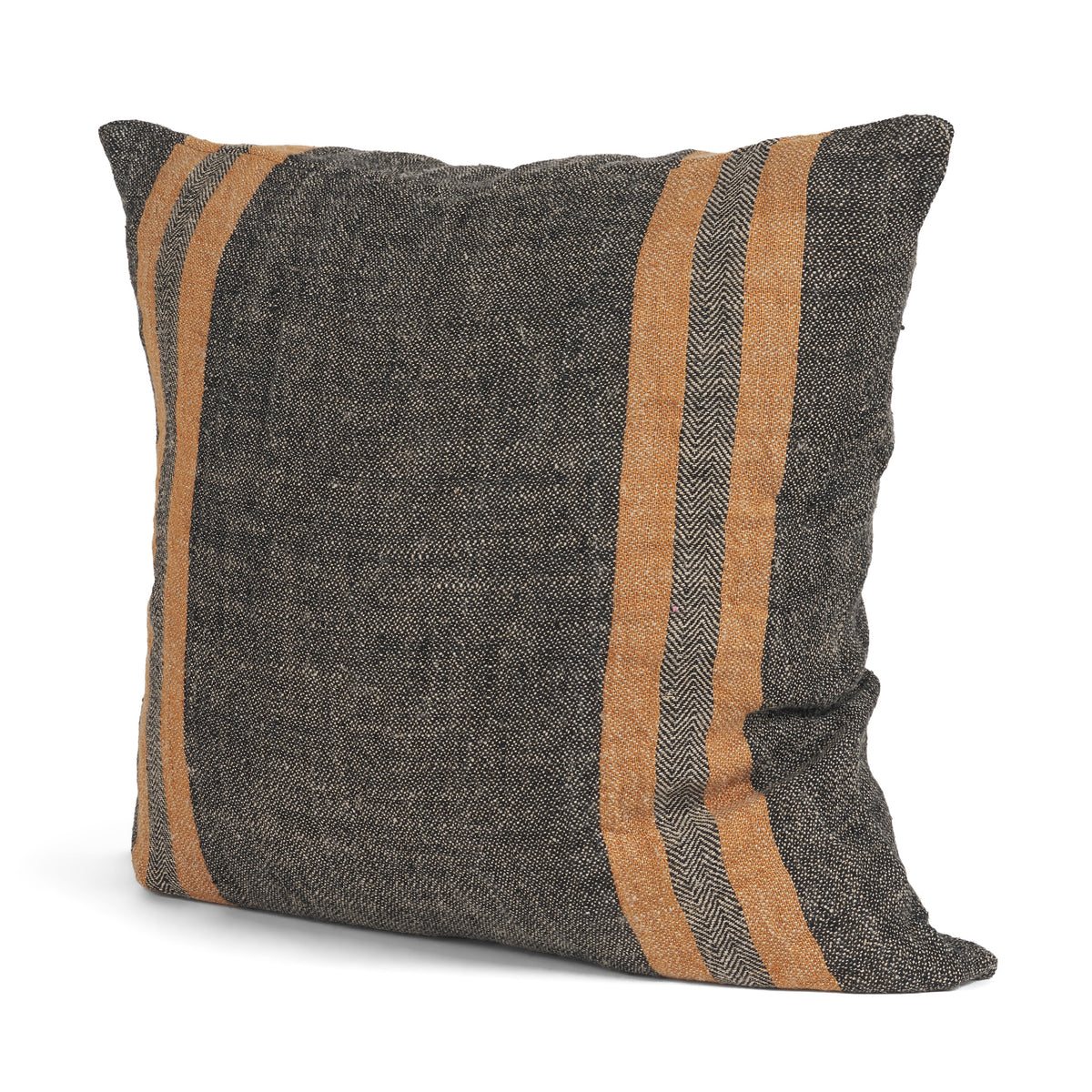 Mercer Black/Orange 20x20 Square Pillow Cover with Non-Allergen Filler - Ornate Home