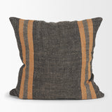 Mercer Black/Orange 20x20 Square Pillow Cover with Non-Allergen Filler - Ornate Home