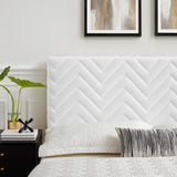 Mercy White Chevron Tufted Performance Velvet Twin Headboard - Ornate Home